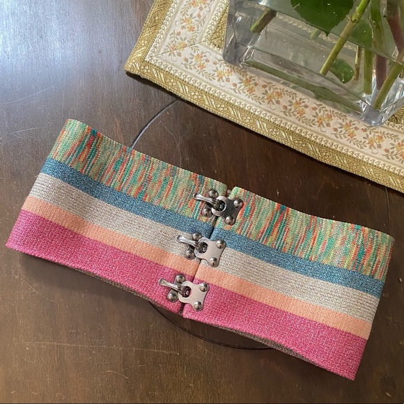 Missoni Belt Pink Striped Lurex Belt Small - Picture 3 of 3